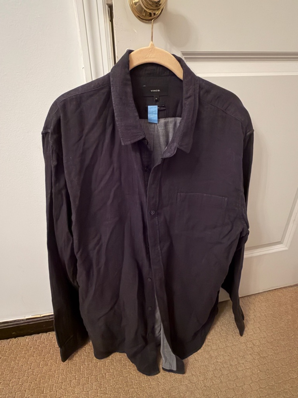 Vince Gray Ribbed Cotton Collar Detail